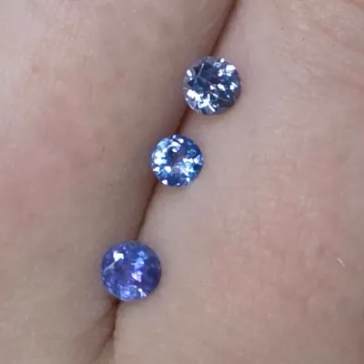 3 Faceted Tanzanite - 0.73ct total