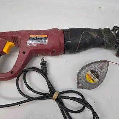 Vintage Chicago Electric Power Tools Sawzall, Vintage MG Ward Powr Kraft Sander, Vintage Chalk Line