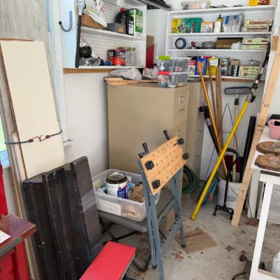 Large Garage Workshop Contents Lot with Cabinets, Workbench, Tools, Supplies & More – Howard City Off-Site