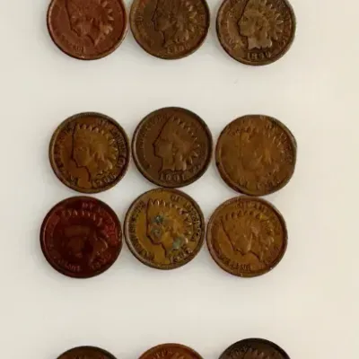 Lot of 25 - Indian Cents - 1800s - 1900s Date Range