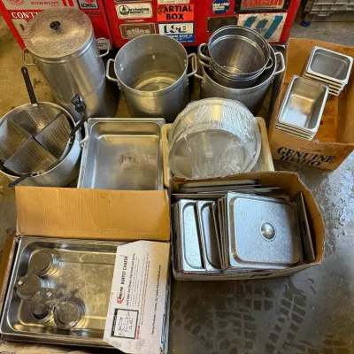 Large Collection of Various Stainless Steel Kitchenwares