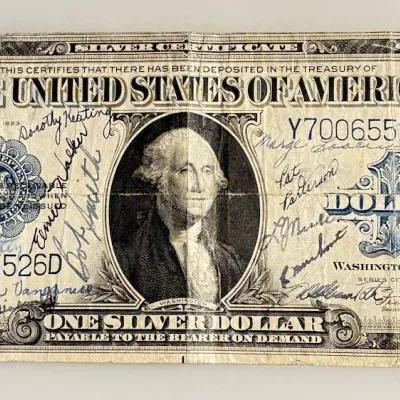 Sale Photo Thumbnail #12: Rare "Short Snorter" - 1923 Horse Blanket Silver Certificate