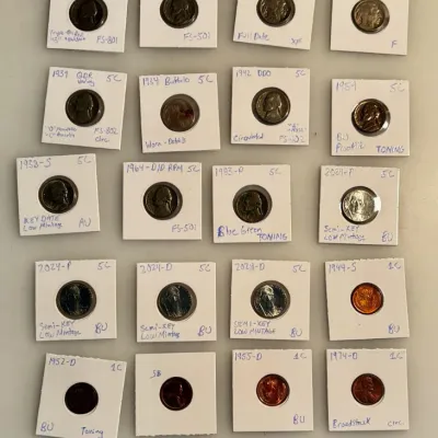Lot of 25 - Rare Nickels and Cents - Including Mint State 1950 D / Semi Key Date