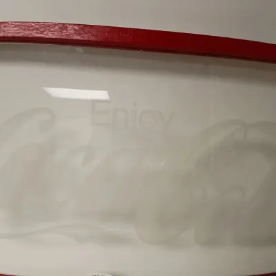 Large Coca Cola Trim Window with Red Trim - 26" x 52"
