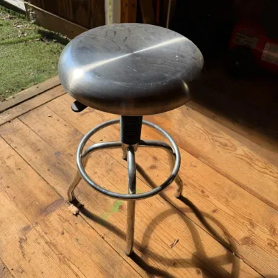 Adjustable Stainless Steel Shop Stool with Foot Ring -Approx. 24-30" Height – Howard City Off-Site
