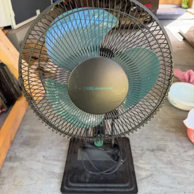 Lakewood Adjustable Tilt Tabletop Electric Fan with Teal Blades - Howard City Off-Site