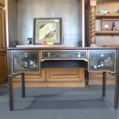 Sligh Black Lacquered Louis XV with Chair - Estate Sales Warehouse (GR)