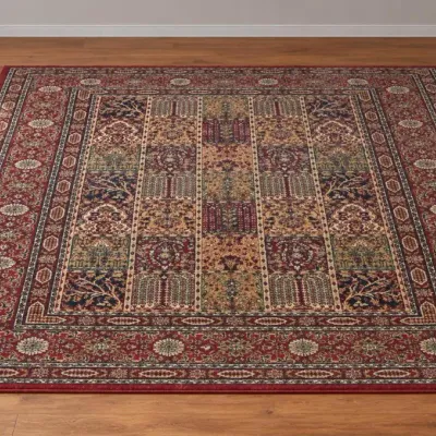Persian-Style Low-Pile Multicolor Rug