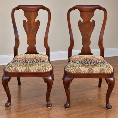 Pair of Vintage Baker Mahogany Chairs
