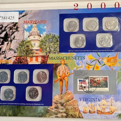 2000 - Uncirculated Mint Set and Stamps