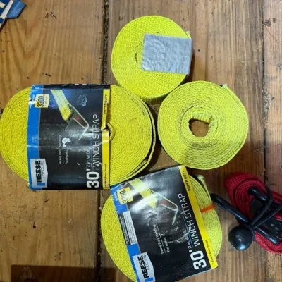 Reese Secure 30' x 2" Heavy-Duty Winch Straps 3,300 lb Load Limit & Tie-Down Strap Lot – Howard City Off-Site