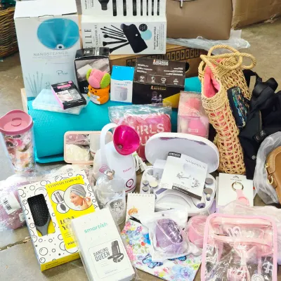 Lady's Lot - Assorted Beauty & Wellness Bundle, Purses, Yoga Mat, Hair & Nail Care & More