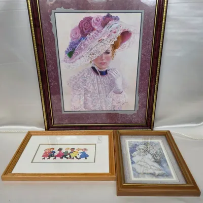 Sale Photo Thumbnail #133: Framed Art Print of "Thru God's Grace" w/ 2 other small Art Prints