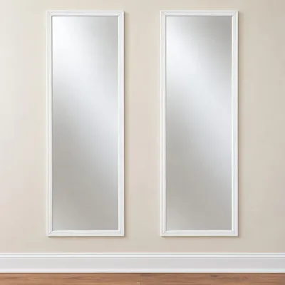 Sale Photo Thumbnail #153: Pair of White Framed Full Length Mirrors