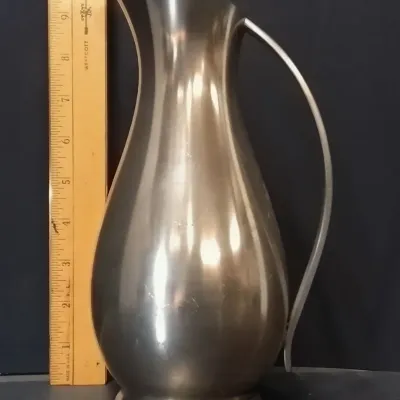 Vintage Mid-Century Royal Holland K.M.D. Daalderop Pewter Pitcher Crafted In Tiel, Netherlands – Potterville