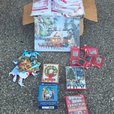 NEW Holiday Items - Small Gift Bags, Holiday Cards, Ornament Hooks and Decorative Snow Sheets