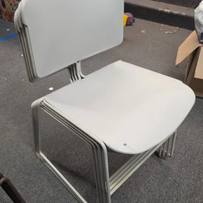 4 Steelcase Grey Stacking Chairs