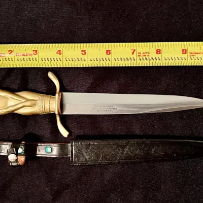 Korium The Maiden West German Naked Lady Dagger With Leather Sheath