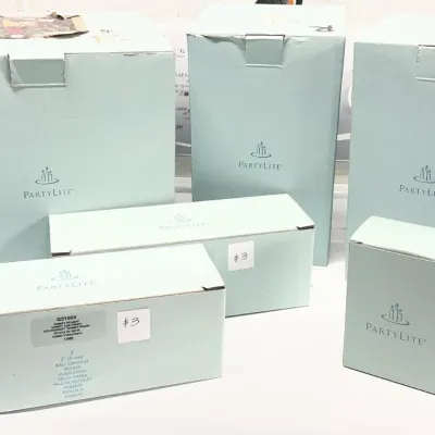 PartyLite Home Fragrance Collection featuring Warmers, Lanterns, and Assorted Candles with Crate - Grand Rapids Off-Site