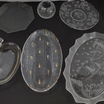 Glass Collection - Platters, Apple Shaped Pie Plate, Votive, Plate