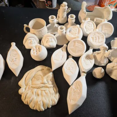 Ready to Paint Christmas Ceramic Bisqueware - Vintage