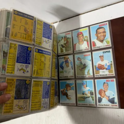 Sale Photo Thumbnail #322: 1970 Topps Baseball Card Collection in Binder Pete Rose, Reggie Jackson, Rod Carew – Estate Sales Warehouse (GR)