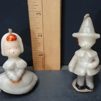 1940s Tavern Socony-Vacuum Pilgrim Wax Candles, Perfect For Thanksgiving Holiday Decor – Potterville