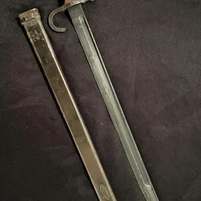WWII 1936-1945 Japanese Type 30 Arisaka (Uncut) 16 Inch Bayonet Clear Markings w/ Scabbard EX