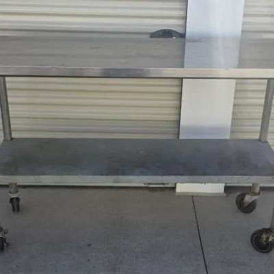 Stainless Steel Commercial Work and Prep Table with a Bottom Storage Shelf and Rolling Casters