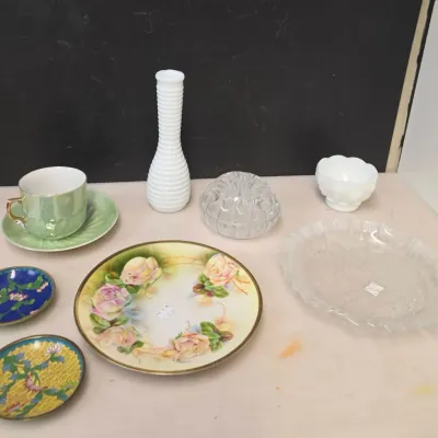 Gorgeous China and Glassware Collection - Also has 2 Cloisonne Bowls