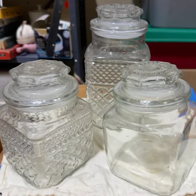 Lot of 3 (Three) Glass Jars - Estate Sales Warehouse (GR)