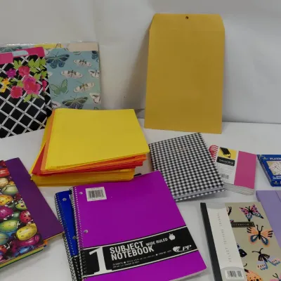 School/Office Supplies - Approximately 20 2-Pocket Folders, 2 1 Subject Notebooks, Journals...