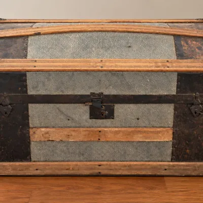 Sale Photo Thumbnail #22: Antique Steamer Trunk with Dome Top