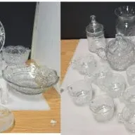 Large Lot of Vintage Clear Glass