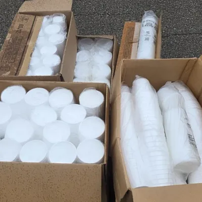 Styrofoam Cups, Lids and Straws
