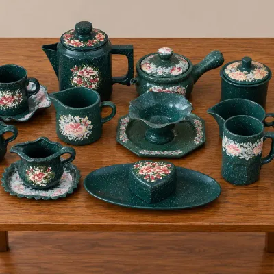 Hand Painted Speckled Dish Set