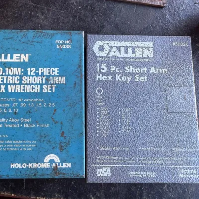 Allen Short Arm Hex Key Sets - Metric and Imperial