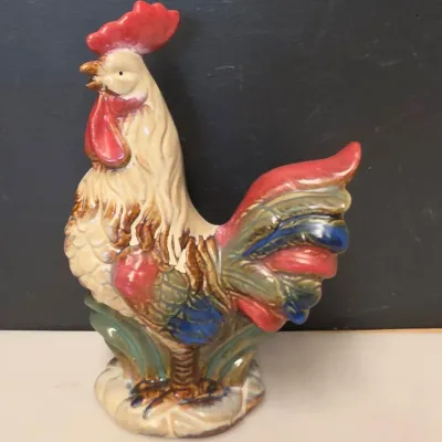 Ceramic Rooster Decor - 14" Tall