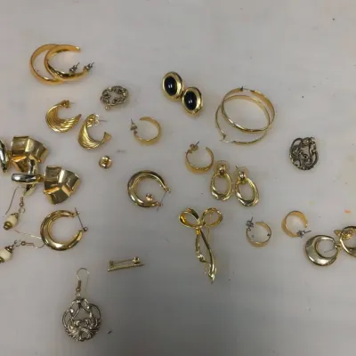 Variety of Gold Toned Costume Earrings