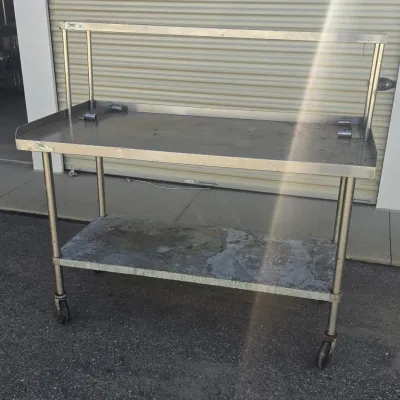 Commercial Stainless-Steel Table with Over Shelf