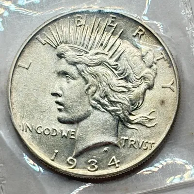1934 - Peace Silver Dollar - GEM BU