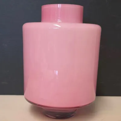 IVV Pink Overlay Glass Vase - 8.5" Tall