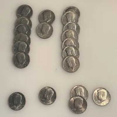 Lot of 20 - AU / BU - 1970s Kennedy Half Dollars
