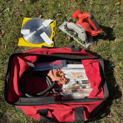 Milwaukee 18V Circular Saw No. 6310-20, Irwin 10" Blade & Red Tool Bag with Accessories – Howard City Off-Site