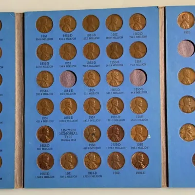 Partial Lincoln Cent Collection with Extra Canadian, S Mints and Early Dates on Last Page