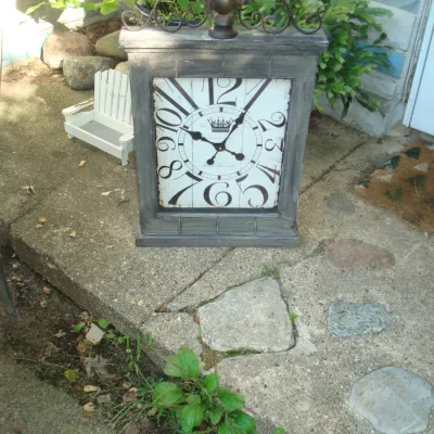 Sale Photo Thumbnail #267: Ornamental Wrought Iron Scrollwork Gray Wall Clock
