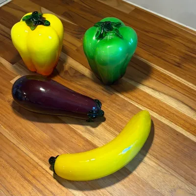 Sale Photo Thumbnail #104: Vintage MCM Murano Style Glass Fruit & Veggies - Amazing Condition!