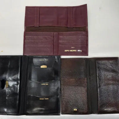 Sale Photo Thumbnail #166: 3 Vintage Leather Checkbook/Wallets