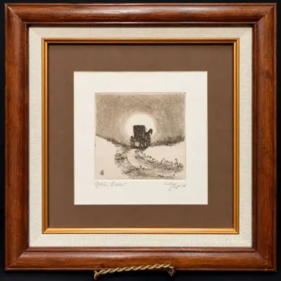 Sale Photo Thumbnail #293: Leslie Cope "Goin' Home" 1949 Hand-Signed Original Etching - Framed – Potterville