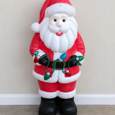 Vintage Light Up Santa Blow Mold - Works!